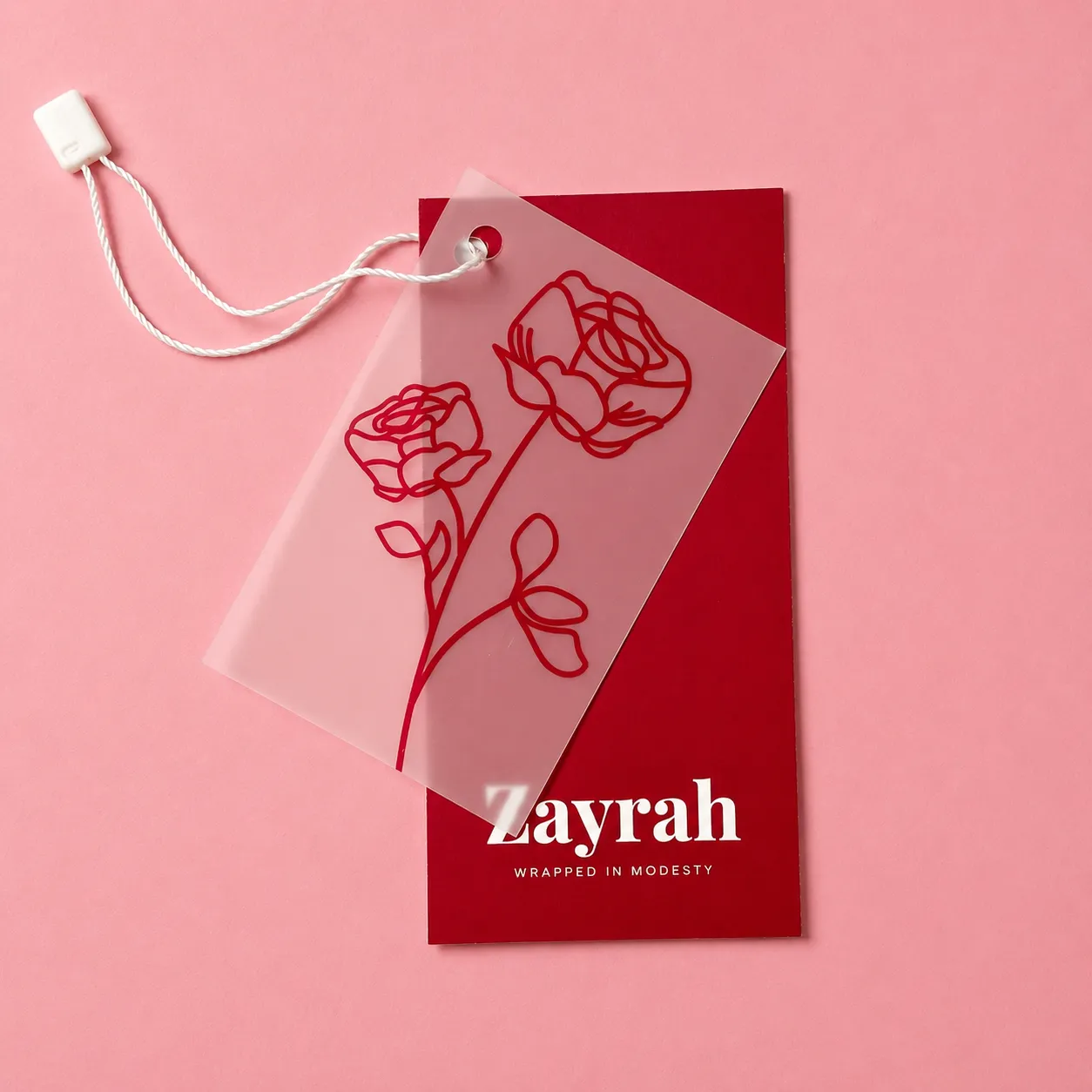 Layered two-piece branded tag